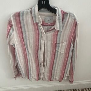 Rails Button-Down Shirt in Pink, White & Light Blue Stripes